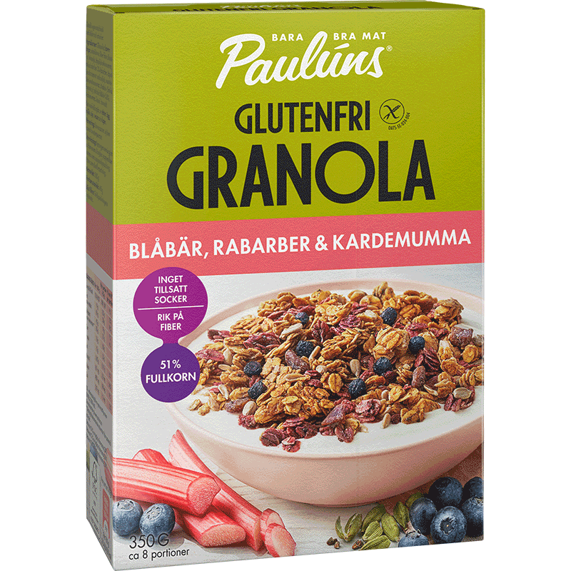 Paulúns Gluten Free Granola - Bluberries, Rhubarb, and Cardamom