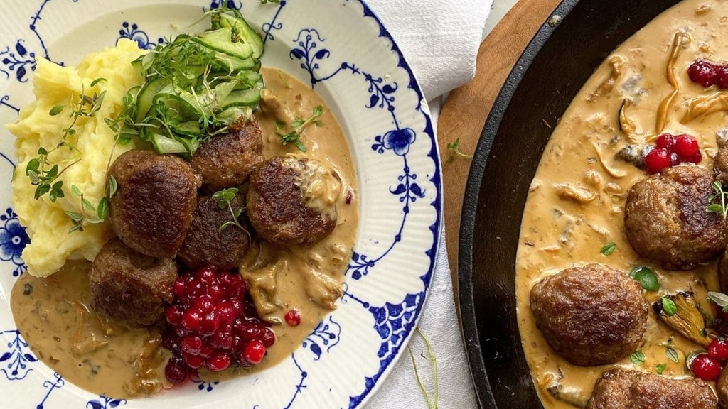 Swedish Elk Meatballs with Chanterelle Sauce