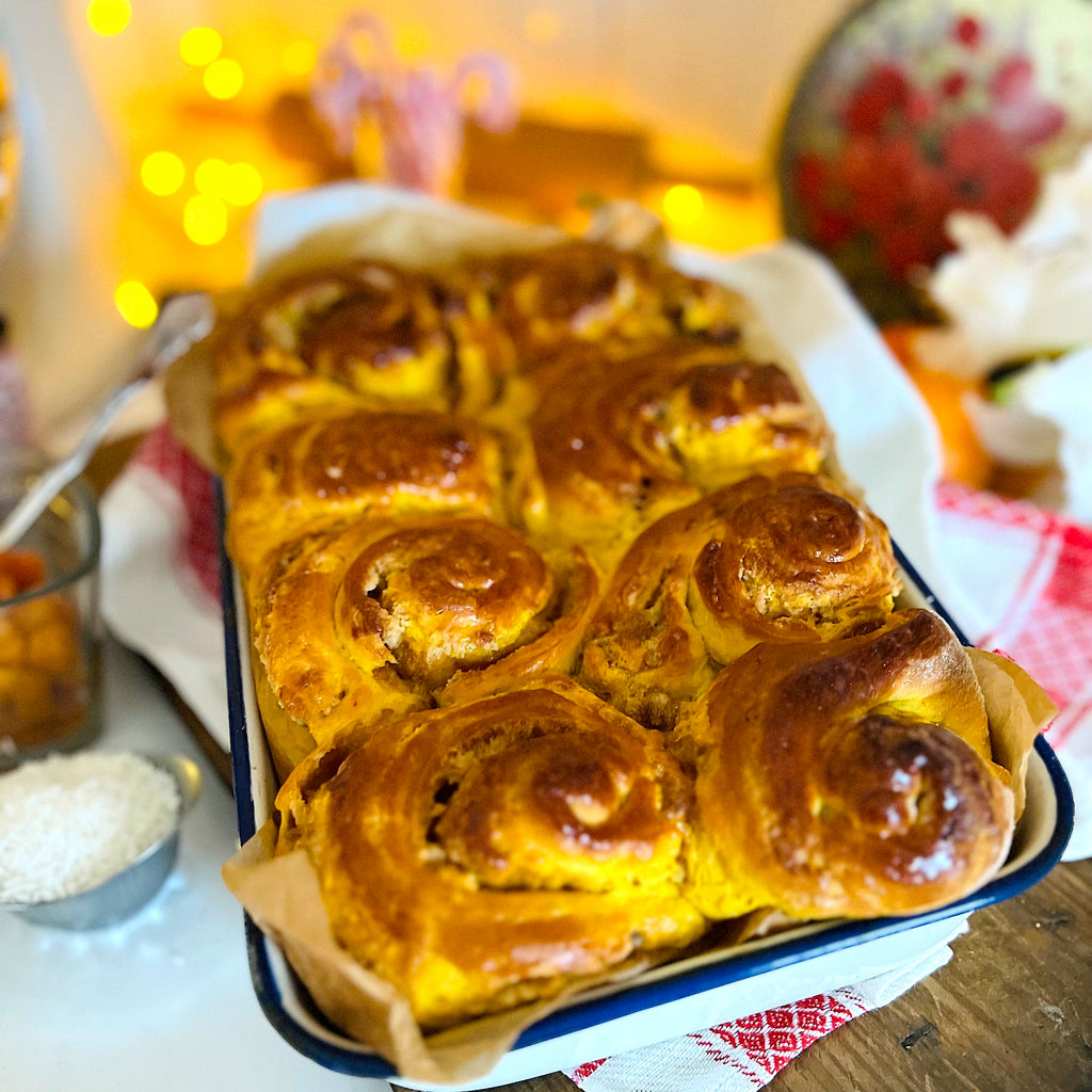 Traybaked Lucia Buns with Almond Paste