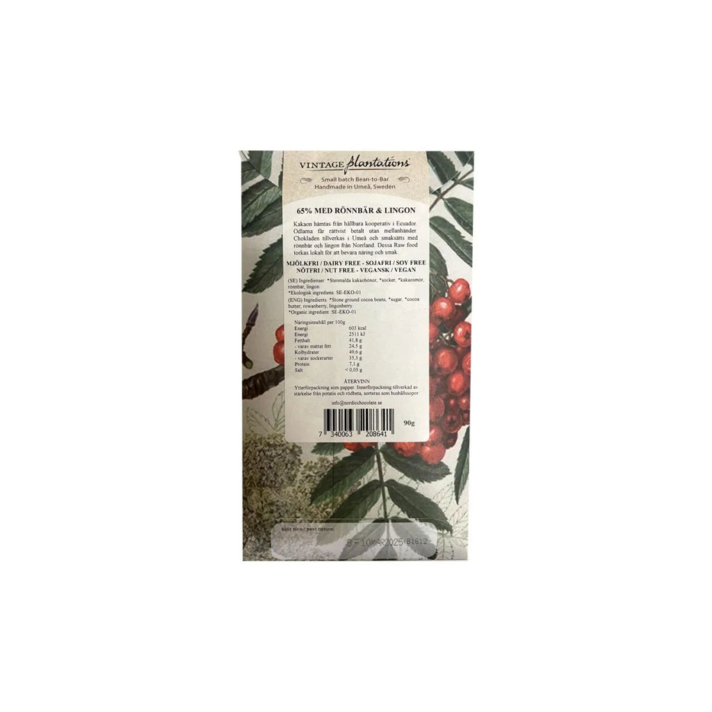 Nordic Chocolate Rowanberries & Lingonberries 65%