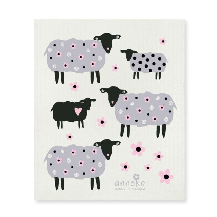 Dish Cloth - Grey & Black Sheep