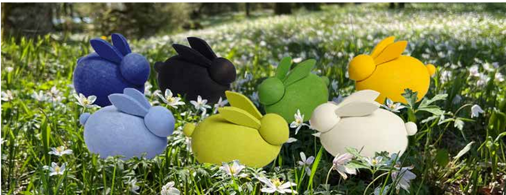 Wooden Easter Bunnies (different colours)