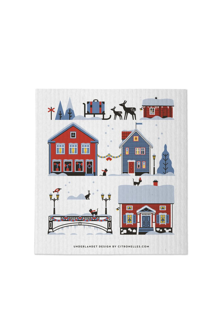 Winter Houses Dishcloth