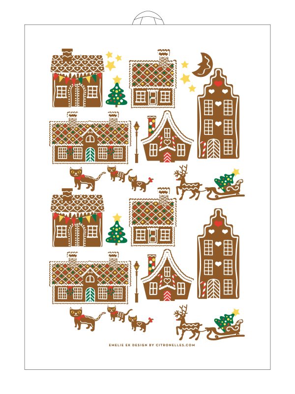 Gingerbread Houses Kitchen Towel 50x70cm