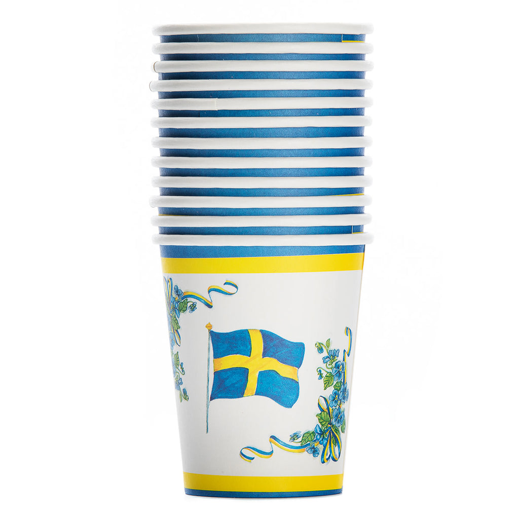 Swedish flag paper cups (pack of 12)