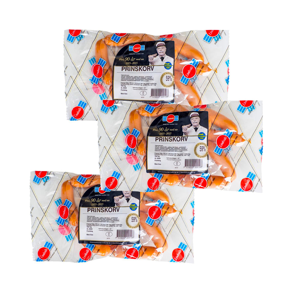 3 Lindvalls Prinskorv for £14.00
