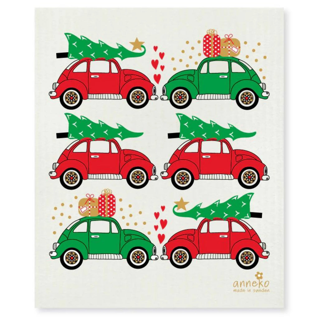 Dish Cloth Christmas Cars