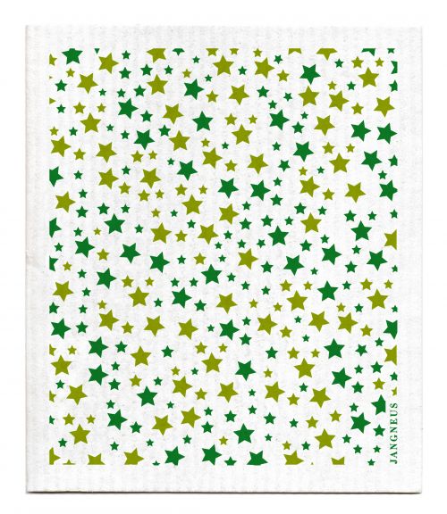 Little Stars Dishcloth Green