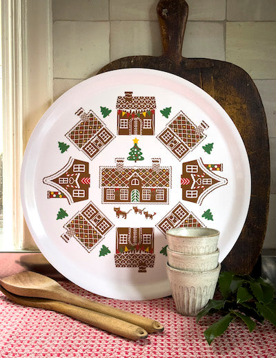 Gingerbread Houses Round Tray 38 cm diameter