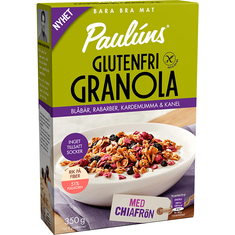 Paulúns Gluten Free Granola - Bluberries, Rhubarb, Cardamom & Cinnamon