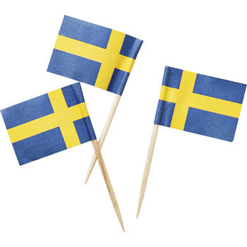 Swedish Flags on Toothpicks