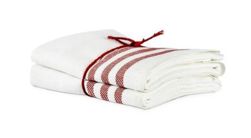 Towel 2-Pack Diagonal - Offwhite/Red