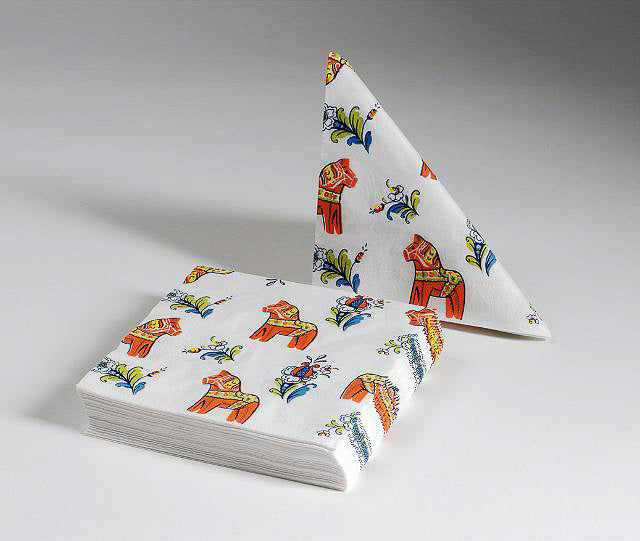 Napkins Dala Horses Red